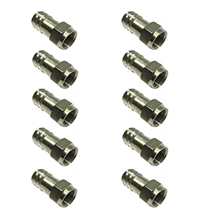 Lot de 10 connecteurs type F en laiton RG6 – male 75#937; Unispectra SC-Fm-6-C.360HEX